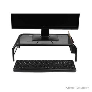 Mind Reader Metal Mesh Monitor Stand in Black MESHM-BLK