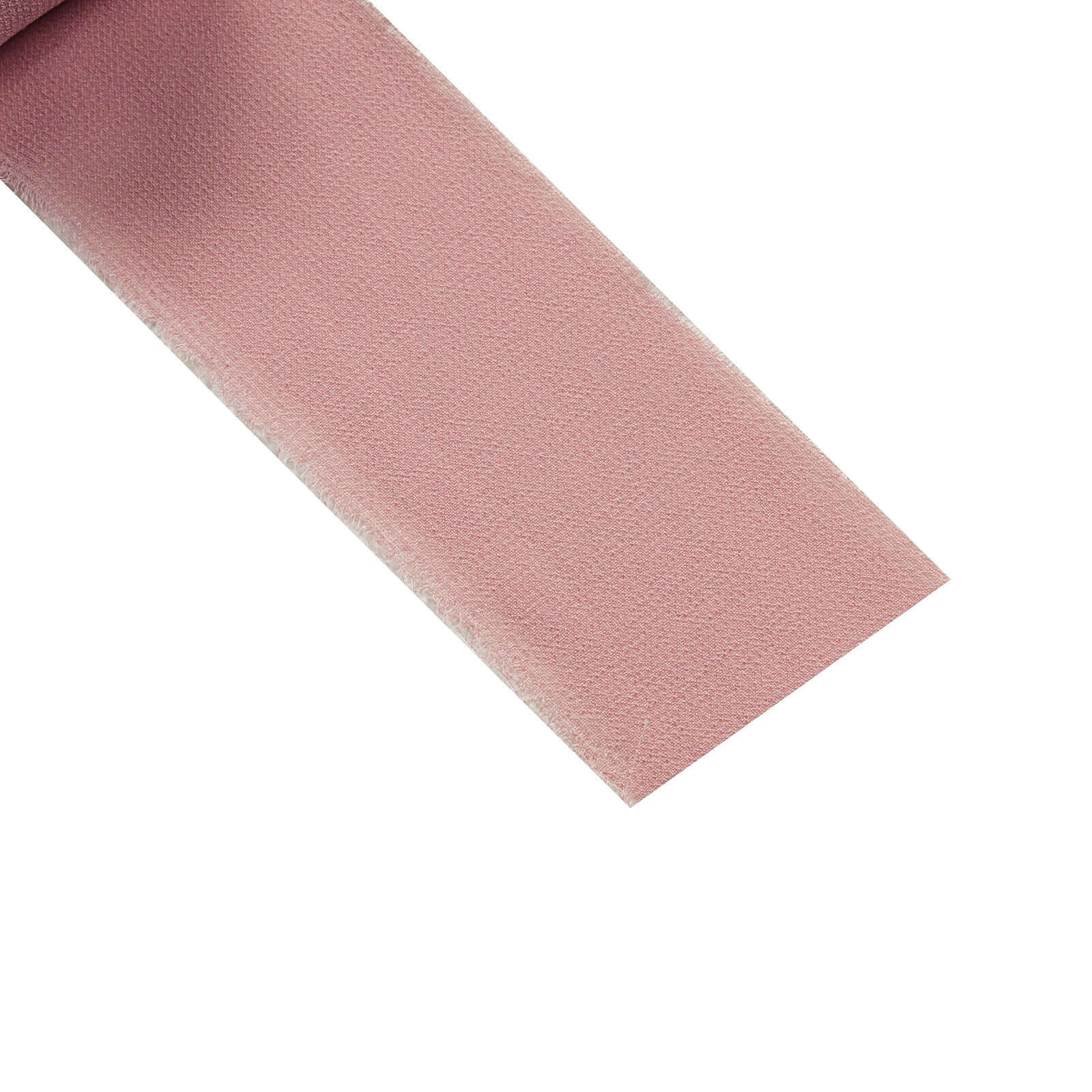 2 Pack Dusty Rose Silk-Like Chiffon Linen Ribbon Roll For Bouquets, Wedding Invitations Gift Wrapping 6yd