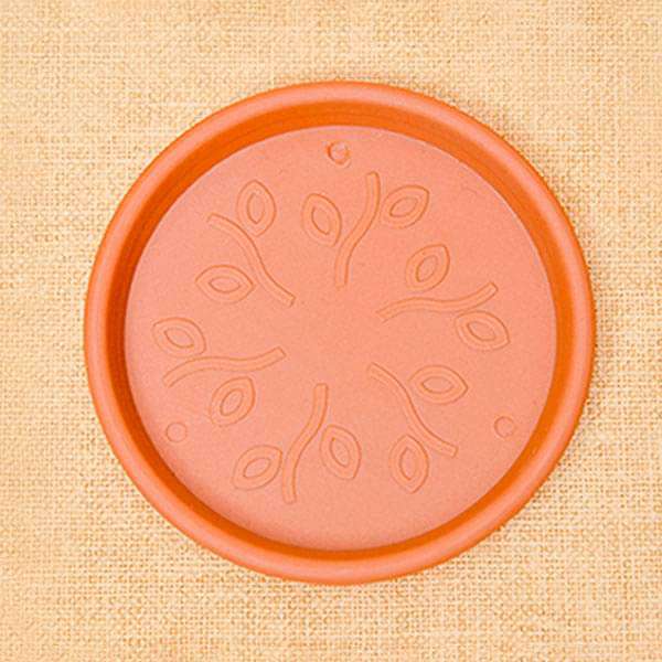 14.9 inch (38 cm) Round Plastic Plate for 16 inch (41 cm) Grower Pots (Terracotta Color) (set of 3)