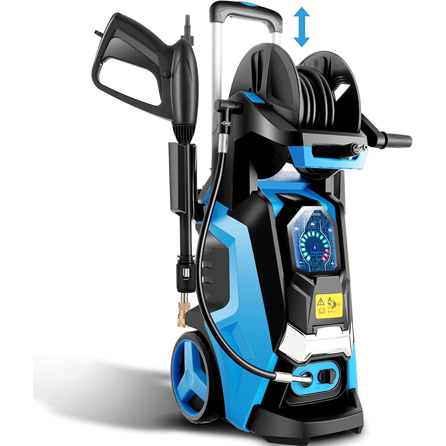 TEANDE Electric Pressure Washer 2.1GPM Smart High Pressure Power Washer 1800W Powerful Cleaner Machine with Hose Reel, 4 Nozzles, Touch Screen 3 Gear Level,15 Level Pressure