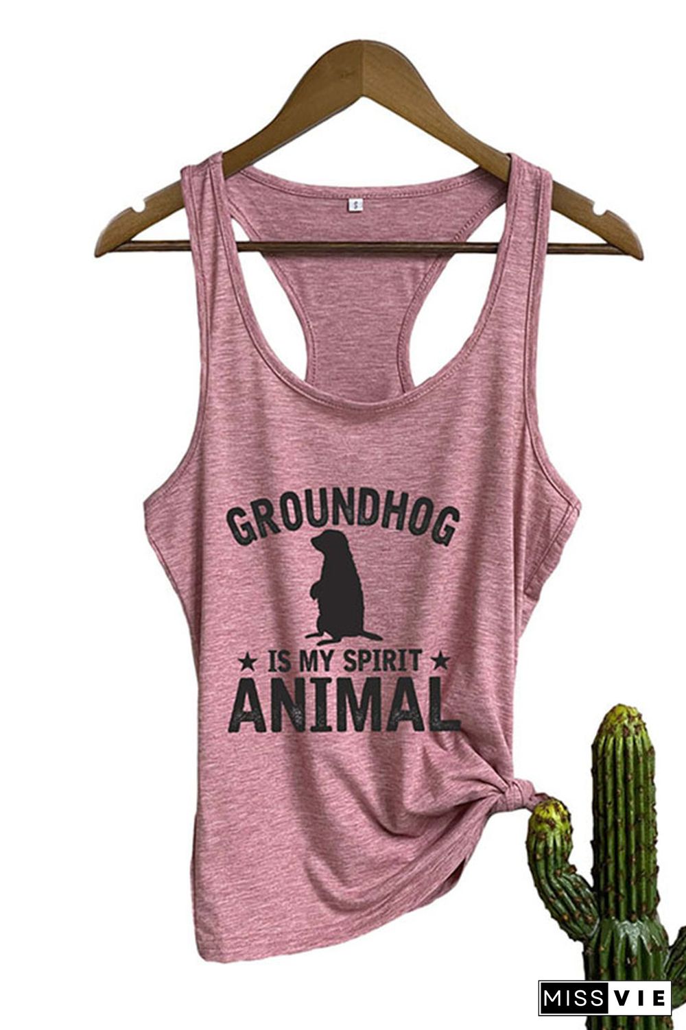 Groundhog Is My Spirit Animal Sleeveless Tank Top Wholesale