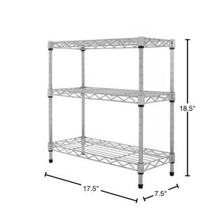 Seville Classics 17.5 in. W 3-Tier Steel Wire Shelving Unit in Silver WEB911