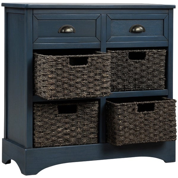 Modern Storage Cabinet with Two Drawers and Four Basket