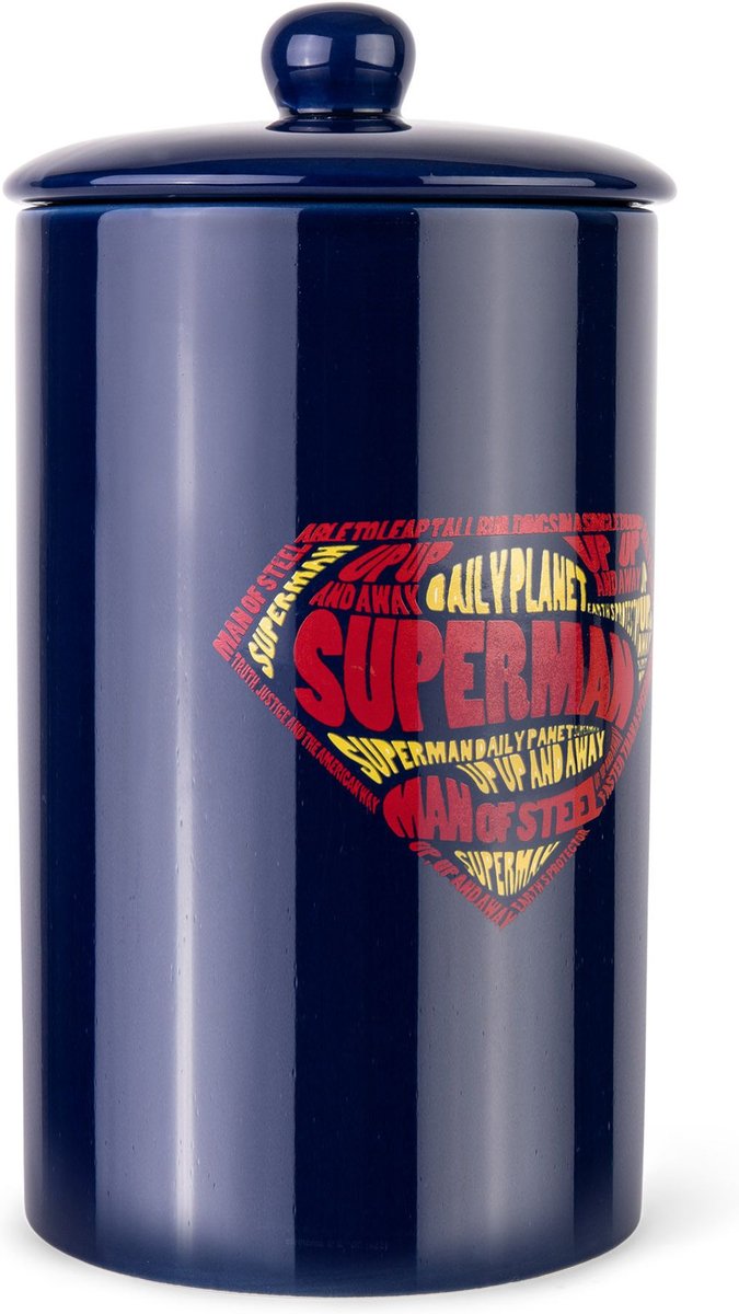 Fetch For Pets DC Comics Superman Man Of Steel Dog Treat Jar， 10X15-in