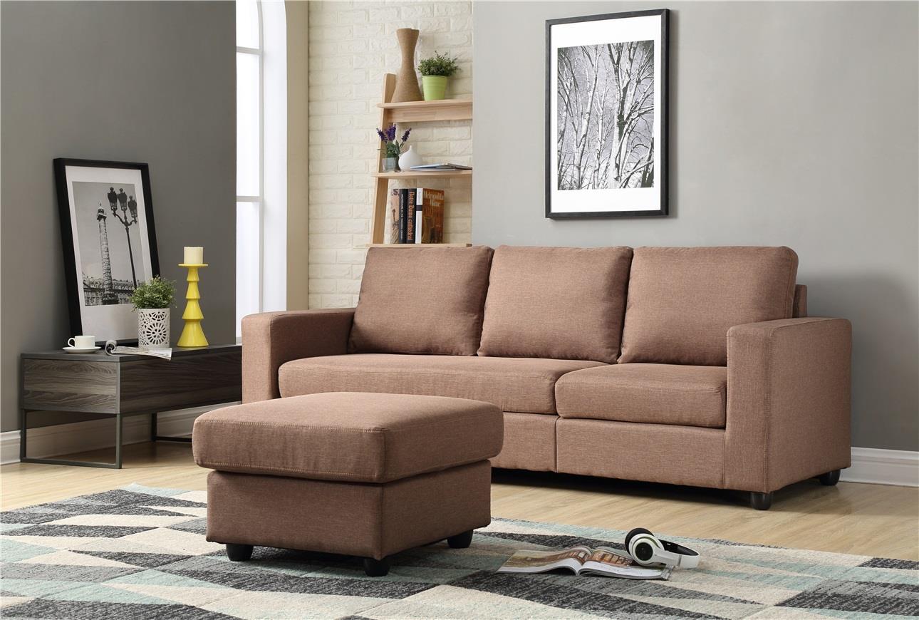 Nathaniel Home Alexandra Convertible Sectional-Color:Brown