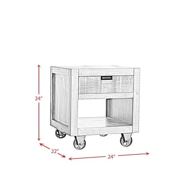 Picket House Furnishings Micah Square Storage End Table in Gray