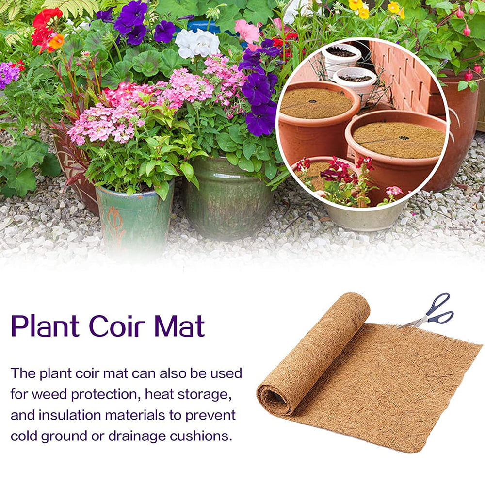 Willstar Coconut Mat Coco Fiber Roll Natural Coconut Coco Liner Roll Coconut Palm Carpet Coconut Coir Liner Sheets Coco Mat For Planter Window Flower Wall Hanging Basket Garden Decoration