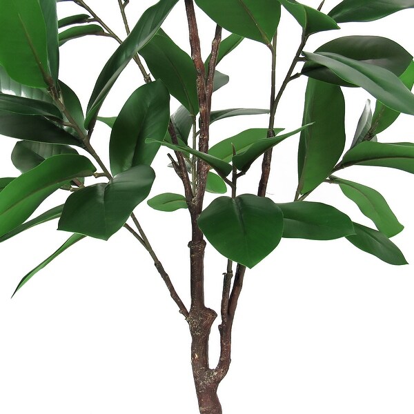 4ft Artificial Magnolia Tree Leaf Tree in Black Pot