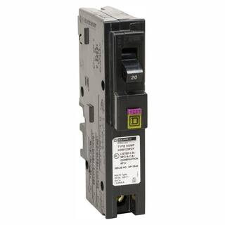 Square D Homeline 20 Amp Single-Pole Plug-On Neutral Dual Function (CAFCI and GFCI) Circuit Breaker (6-Pack) HOM120PDFC6