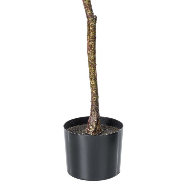 Vickerman 72 Artificial Potted Milan Leaf Tree in Black Planters Pot.