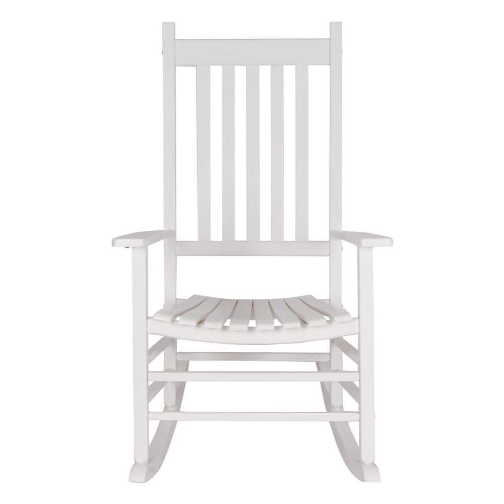 Shine Company Vermont Porch Rocker White Wood Outdoor Rocking Chair