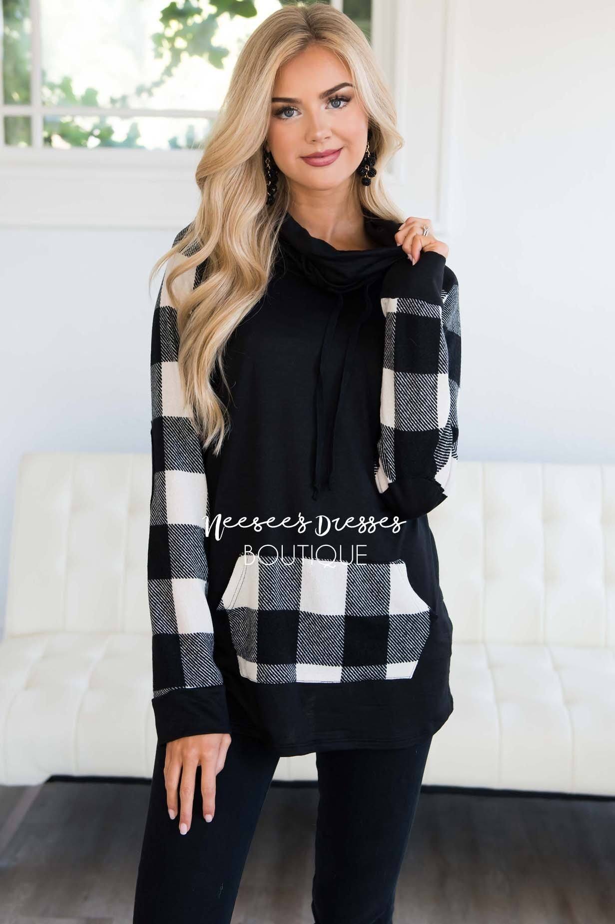 A Little Inspiration Plaid Elbow Patch Top