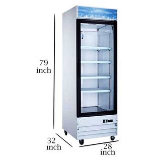 Cooler Depot 28 in. W 23 cu. ft. One Glass Door Commercial Merchandiser Refrigerator Reach in White DXXXG648BFM