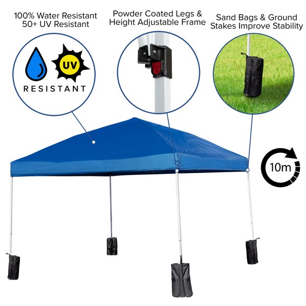 Emma And Oliver Outdoor Event tailgate Tent Set With Pop Up Event Canopy And Wheeled Case And Bi fold Table With Carrying Handle