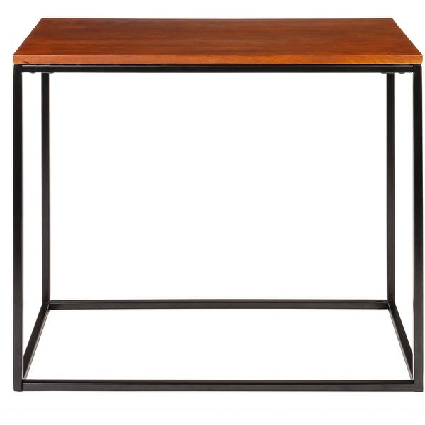 Cumo Modern Rectangular Mixed Material Frame End Table - 24