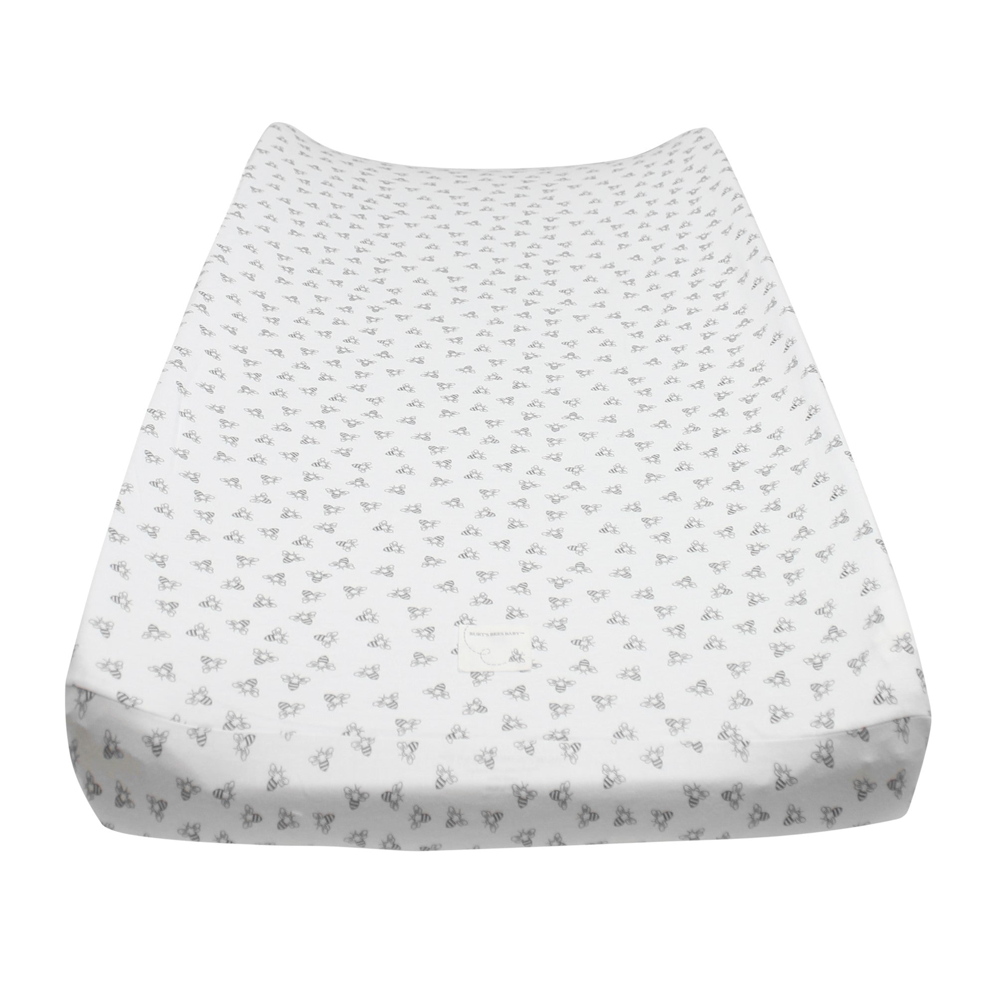 Burt's Bees Baby Honeybee Print Organic Changing Pad Cover， Heather Grey