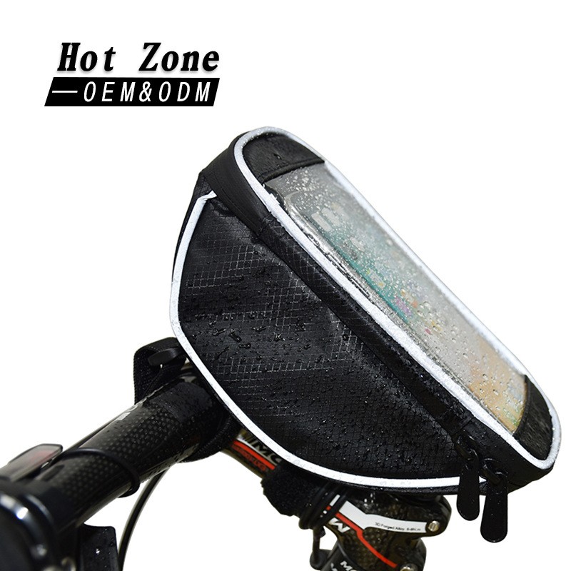 Hot Zone Cycling Outdoor Waterproof Touch Screen Front Bicycle Phone Handlebar Bag For Bike