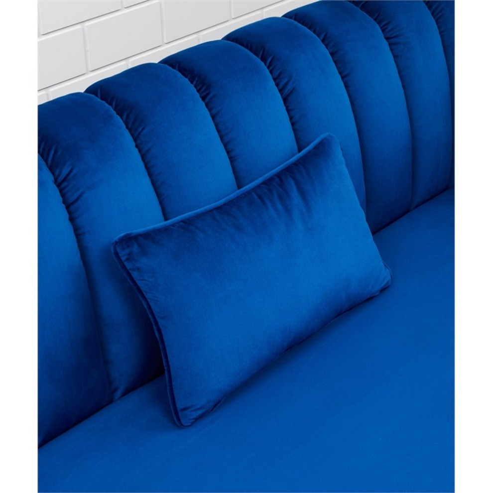 Legend Vansen Modern Velvet Fabric Living Room Sofa and Loveseat Set in Blue   Contemporary   Living Room Furniture Sets   by Homesquare  Houzz