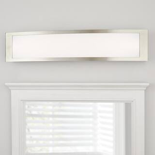 Hampton Bay Woodbury 24.5 in. Brushed Nickel Linear LED Vanity Light Bar IQP1381L-4