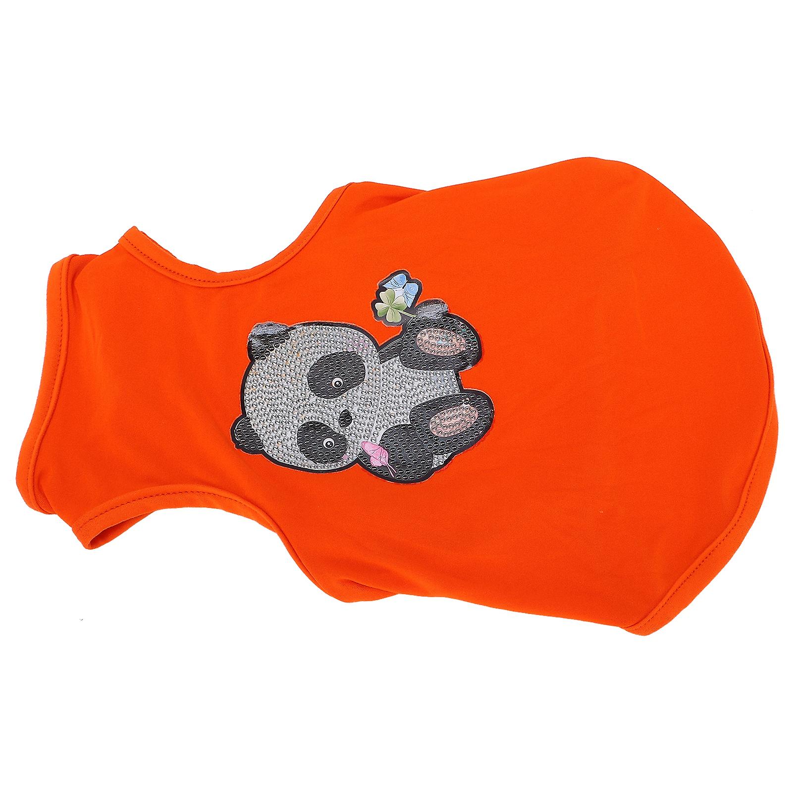 Dog Shirts Printed Rhinestone Painting Pet T-shirt Soft Breathable Sweatshirt For Dogs And Catsorange L