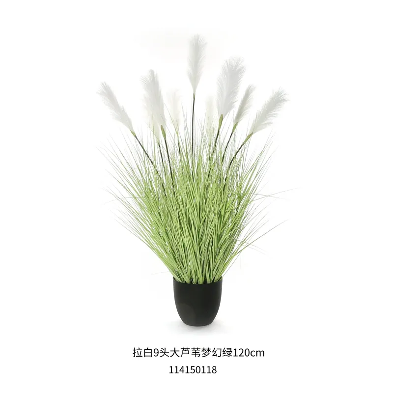 factory supply green pampas grass artificial large reed potted for decoration