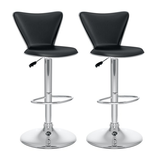 CorLiving Tapered Back Leatherette Adjustable Barstool (Set of 2)