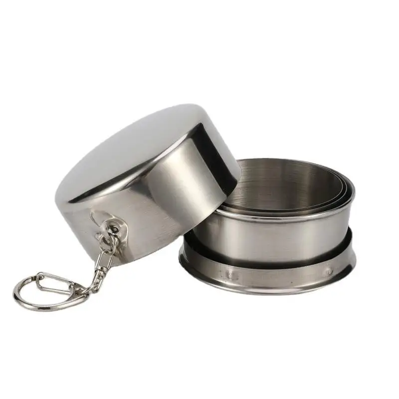 Outdoor Camping Hiking Traveling Portable Foldable Stainless Steel Coffee Cup Water Mug