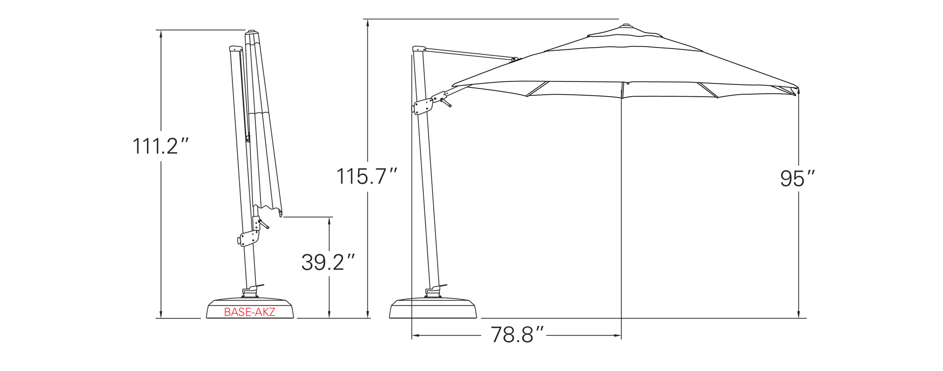 Treasure Garden 11.5' AG25T Cantilever Umbrella Octagon Series