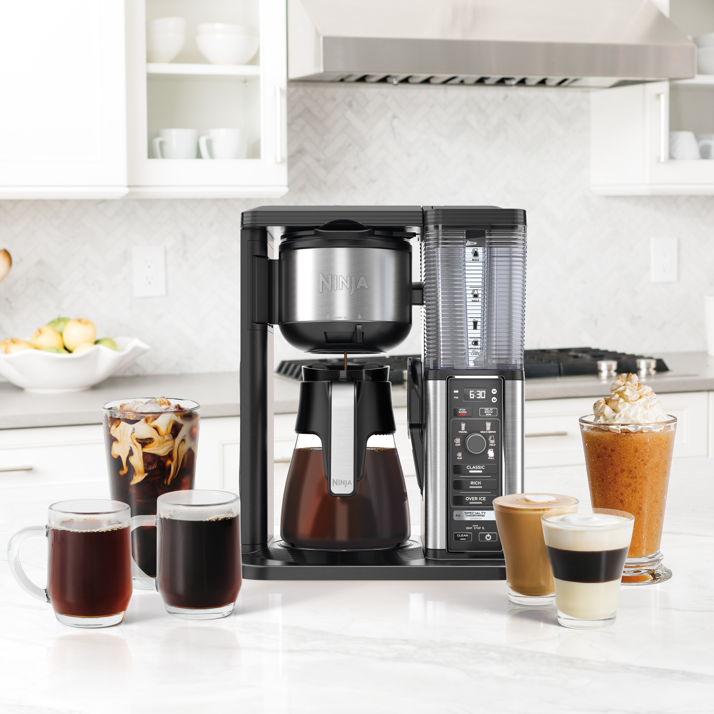 Ninja Specialty Coffee Maker with Fold-Away Frother and Glass Carafe CM401