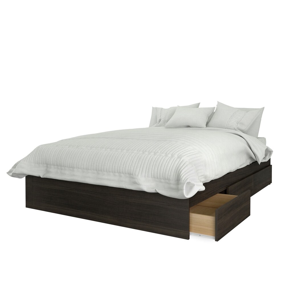 Nexera Storage Bed with Headboard  Ebony