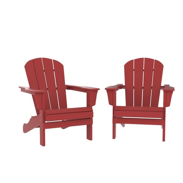 2 pcs Patio Chair Outdoor HDPE Adirondack Chair UV protectant