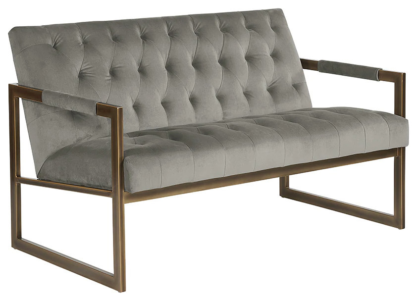Nerys 2 Seater Lounge Chair Antonio Charcoal   Contemporary   Loveseats   by Rustic Home Furniture Deco  Houzz
