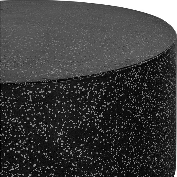 Aurelle Home Omara Round Pedestal Terrazzo Outdoor Coffee Table