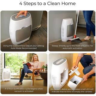 EyeVac Touchless 2-in-1 Air Purifier  Vacuum in White EVAWS