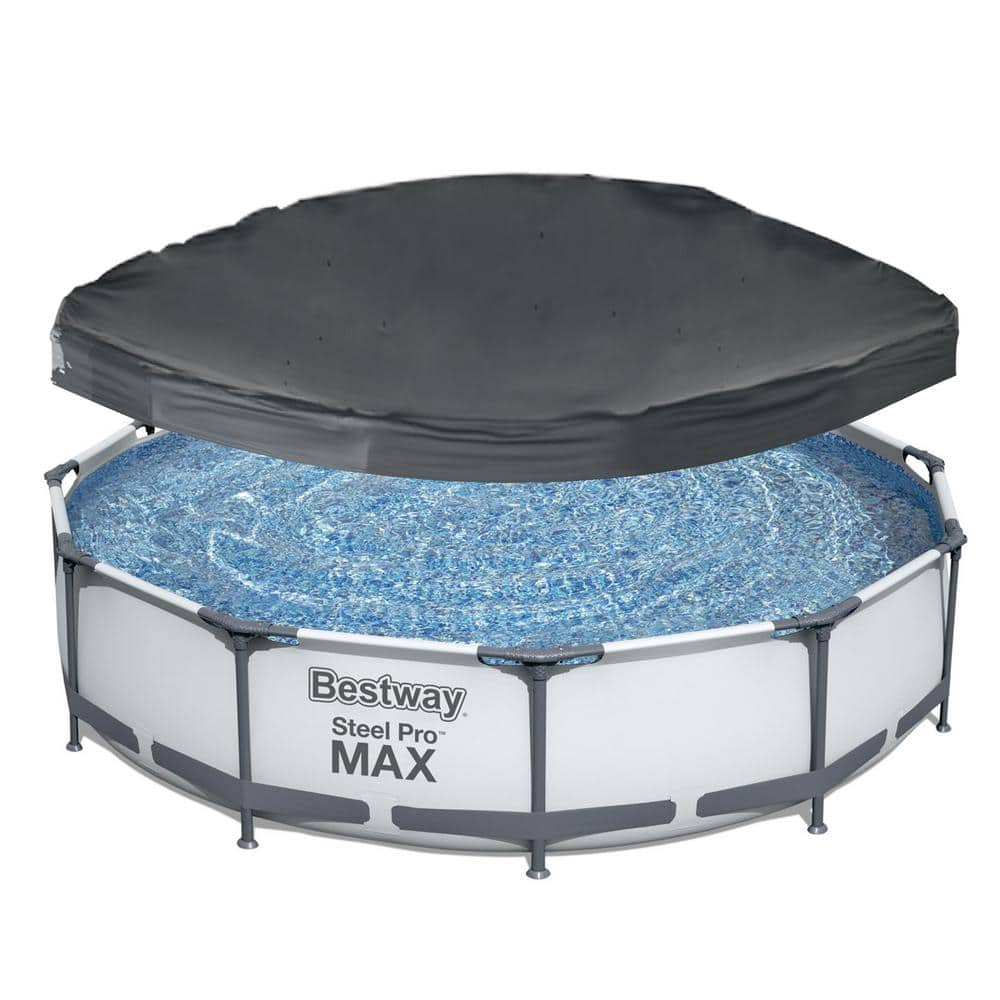 Bestway Steel Pro Max 12 ft. x 12 ft. Round 30 in. Deep Above Ground Frame Pool Package 56417E-BW + 58037E-BW