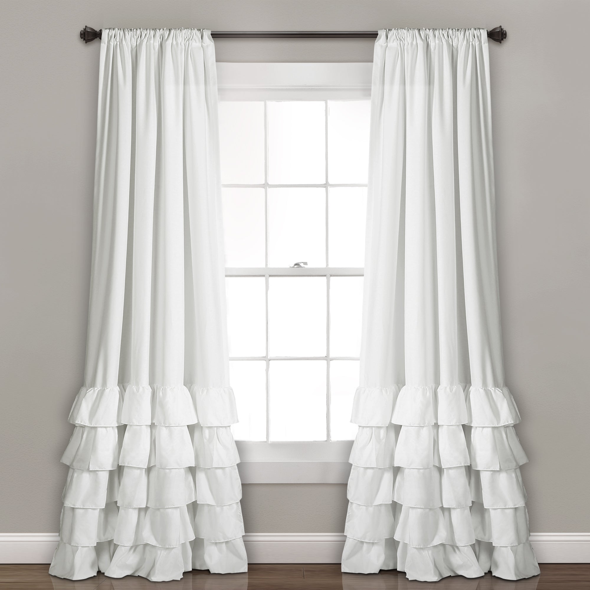 Allison Ruffle Window Curtain Panel Set