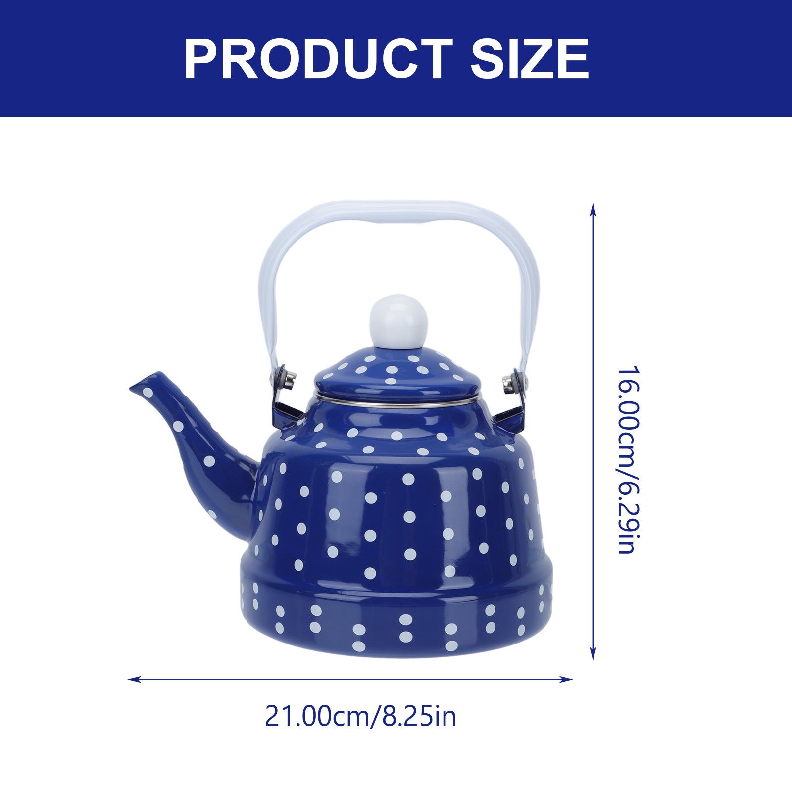 NICEXMAS 1Pc Durable Heating Water Kettle Dot Enameled Teapot Kitchen Teapot for Home