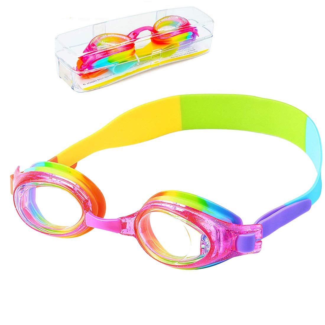 WOVTE Kids Goggles,Swimming Goggles for Kids Age 3-16 Boys Girls Children Teens Adults Swim Goggle, Clear Vision, Free Protection Case