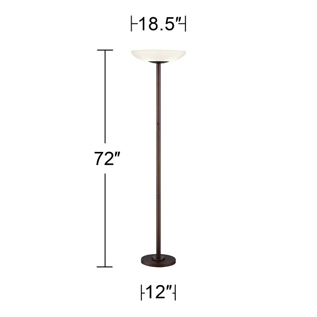 Tall Oil Rubbed Bronze Led Frosted Glass Shade For Living Room