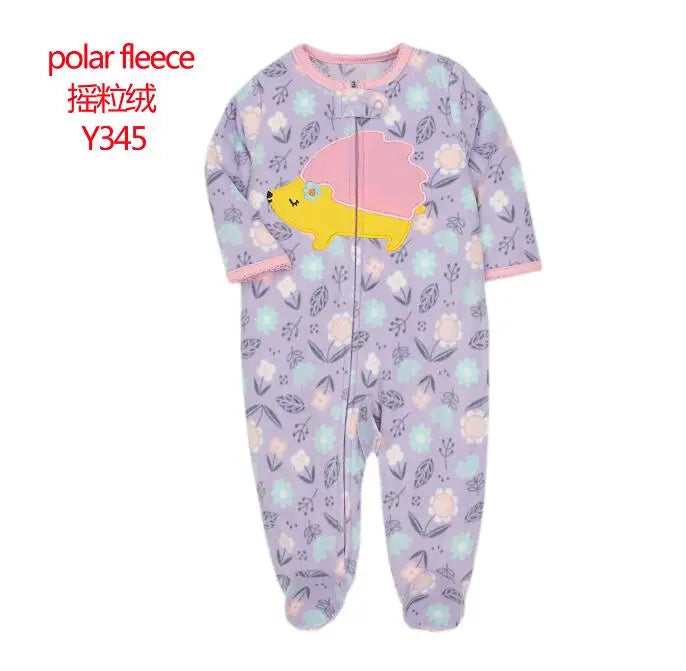 Docinmom 2023 Baby Warm Clothes Fleece Romper Cartoon Fox Unicorn Dinosaur Sleepwear New Born Bebe Clothing Jumpsuit Coverall