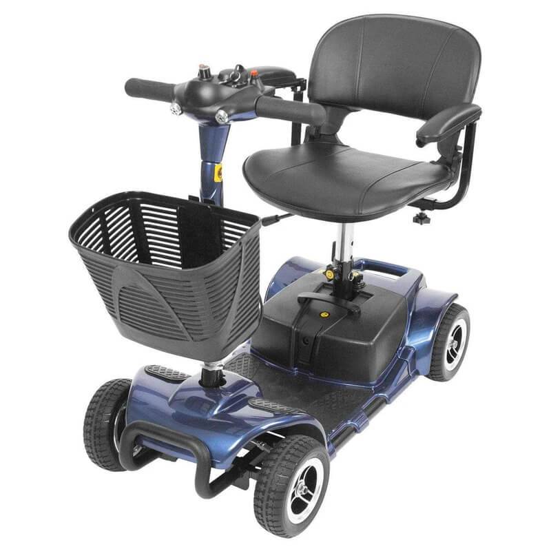 Vive Health Lightweight & Easy To Carry 4 Wheel Folding Mobility Scooter - Long Distance, Comfort Swivel Seat, w/ Anti-Flat Tires For Seniors