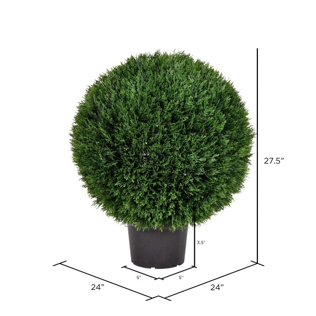 Vickerman Artificial Cedar Ball In Pot Uv