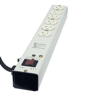 Intermatic 15 ft. 6-Outlet Surge Protector Strip Computer Grade with EMIRFI Noise Filtration White IG2012B153