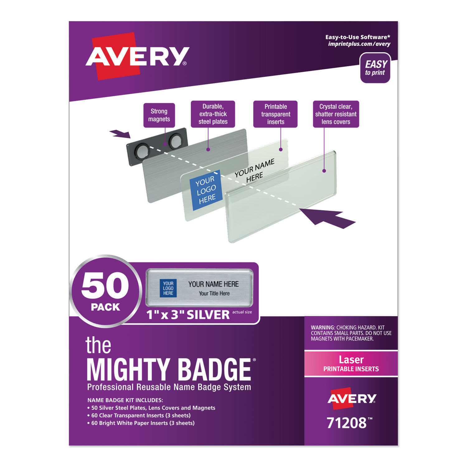 The Mighty Badge Name Badge Holder Kit by Averyandreg; AVE71208