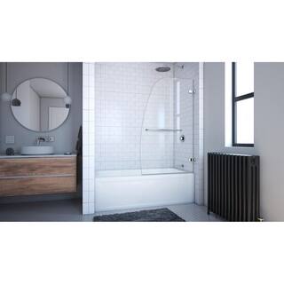 DreamLine Aqua Uno 34 516 in. x 58 in. Frameless Hinged Tub Door in Chrome SHDR-3534586-01