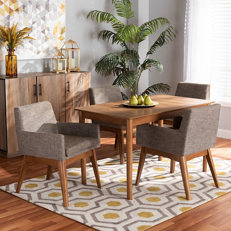 Baxton Studio Dorina Dining Table and Chair 5-piece Set