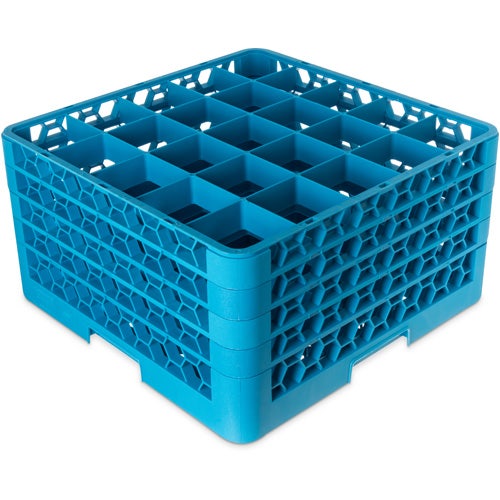 Carlisle RG25-414 OptiClean 25 Compartment Glass Rack with 4 Extenders 19.75