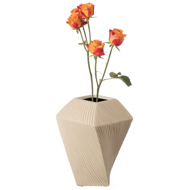 Uniquewise Decorative Ceramic Square Twisted Centerpiece Table Vase