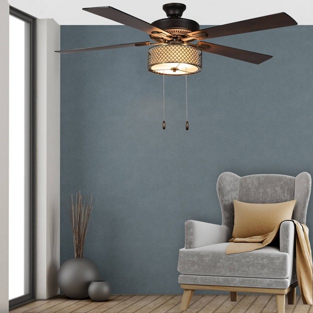 Led 5 blade Bronzed Wave Lighted Ceiling Fan River Of Goods