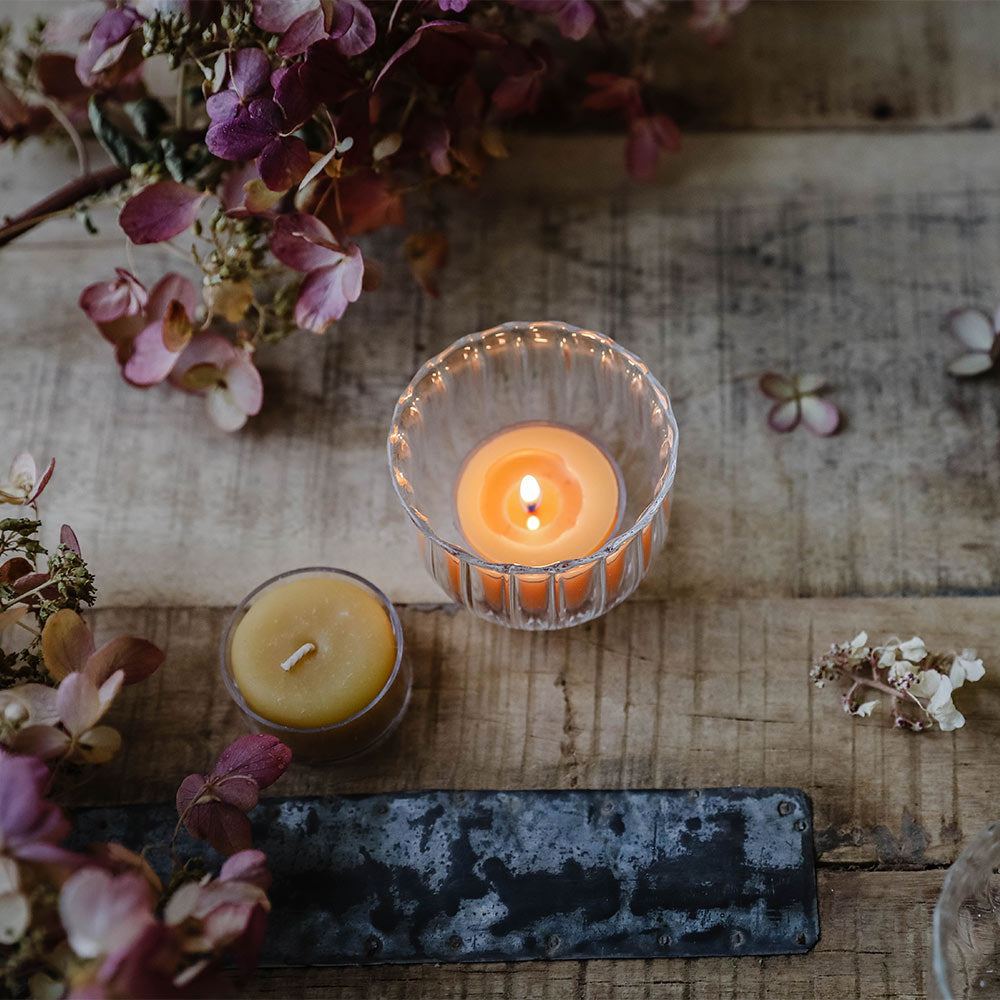 Petite Scalloped Glass Votive Set